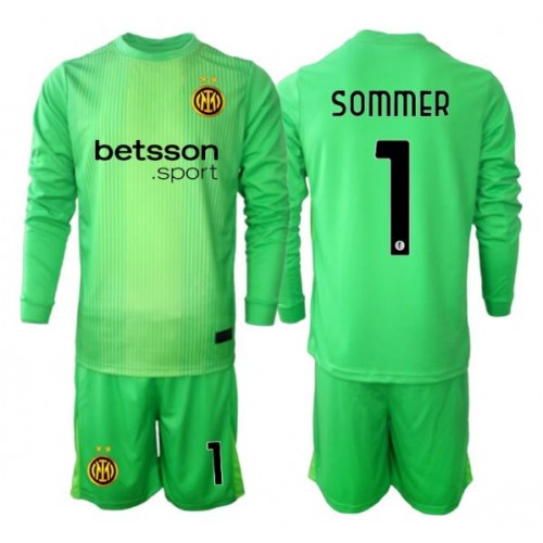 Inter Milan Yann Sommer #1 Portiere Terza Maglia Bambino 2025-26 Manica Lunga (+ Pantaloni corti)